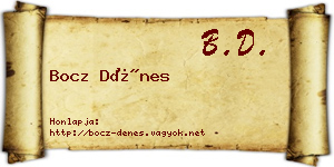 Bocz Dénes névjegykártya