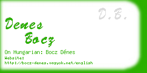 denes bocz business card